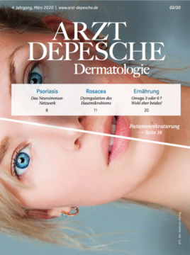 Titelseite Arzt-Depesche 2/2020 Dermatologie