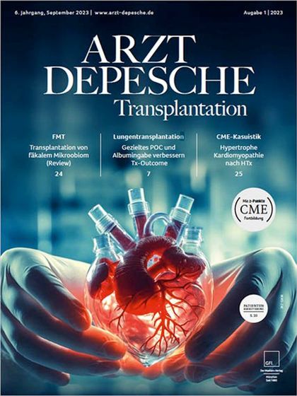 Cover der ArztDepesche Transplantation 2023