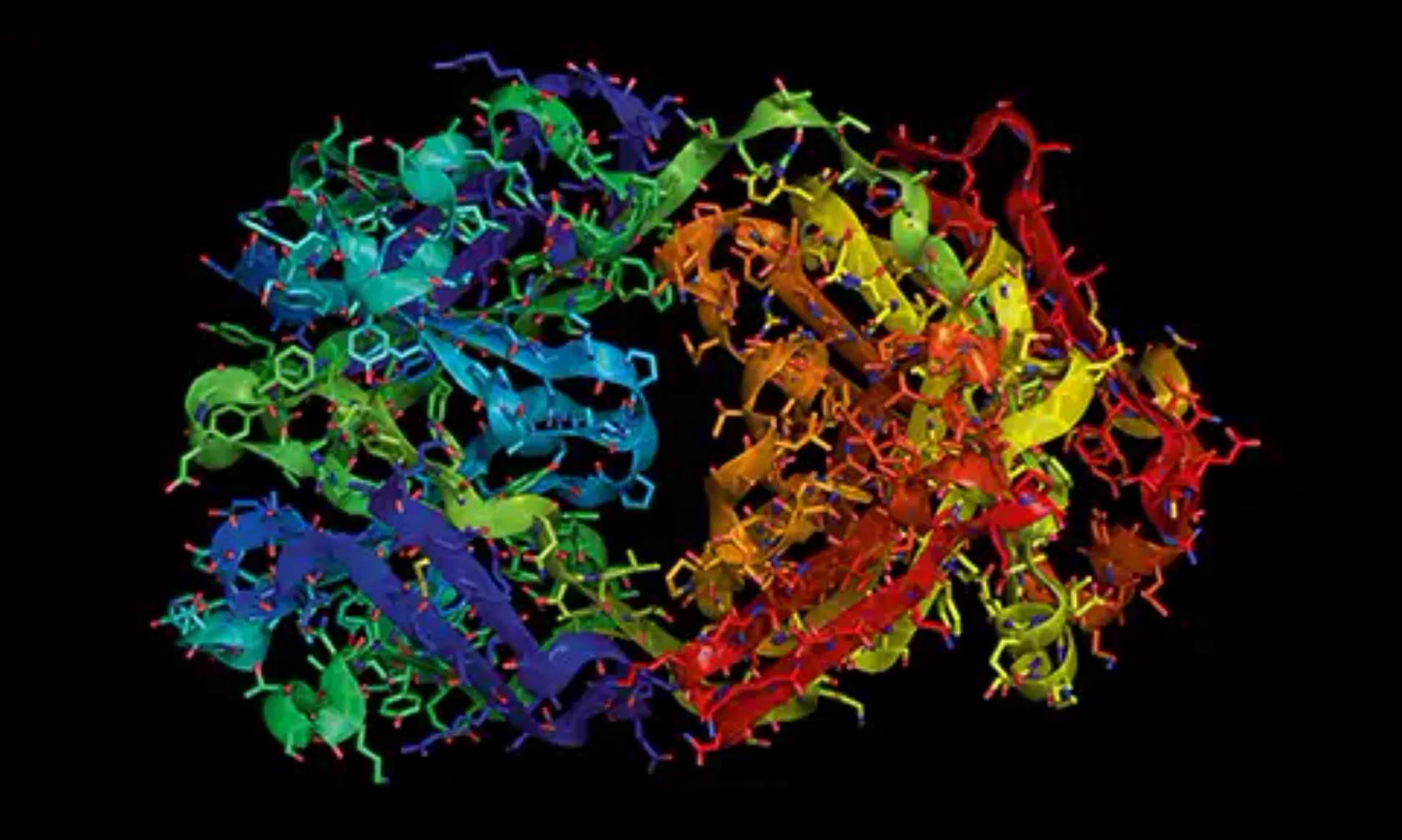 Farbiges Molekül-Knäuel, das für Herceptin steht.
